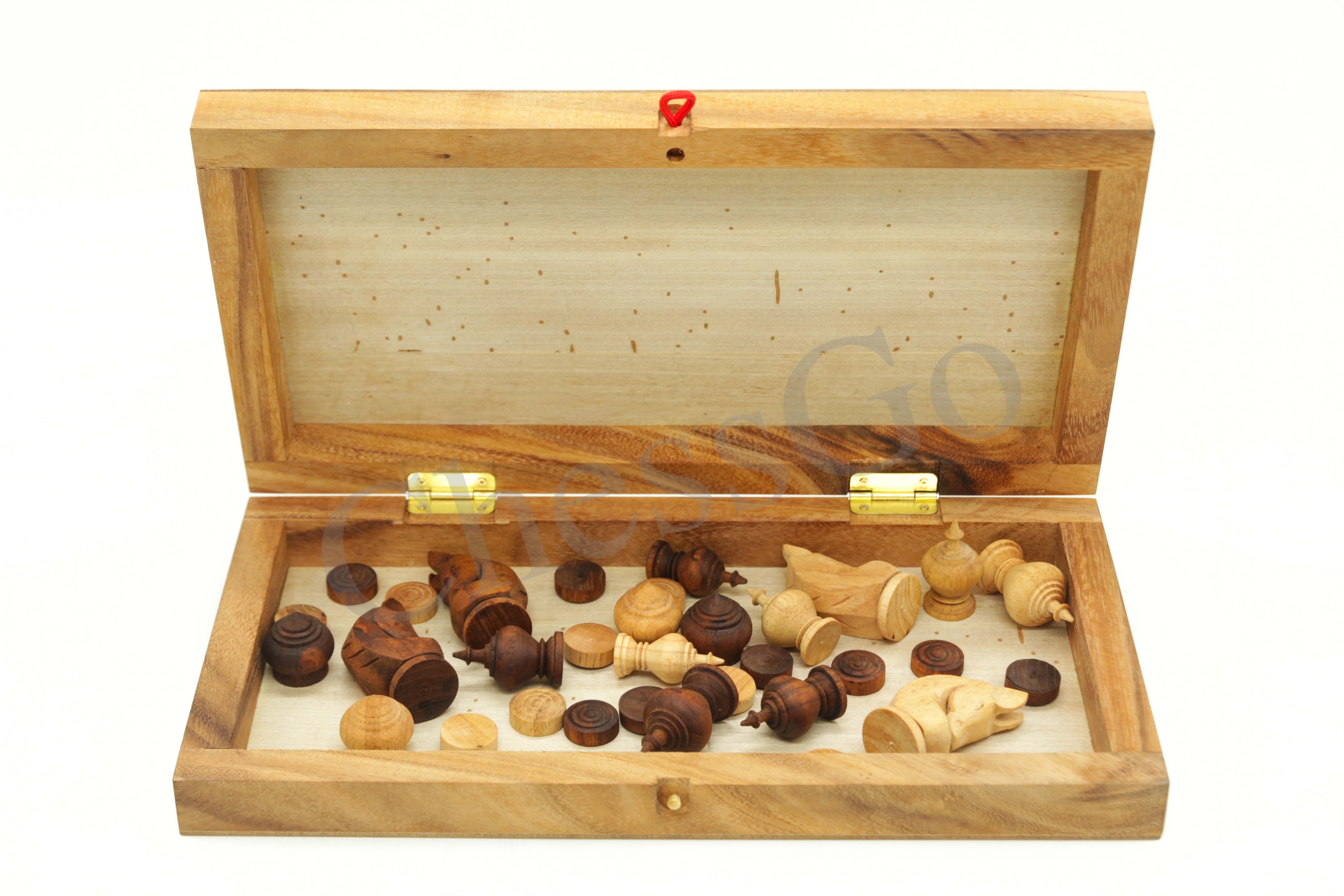 ชุดหมากรุกไทย(กระดานไม้พับ+ตัวไม้รุ่นปกติ+กล่องไม้)