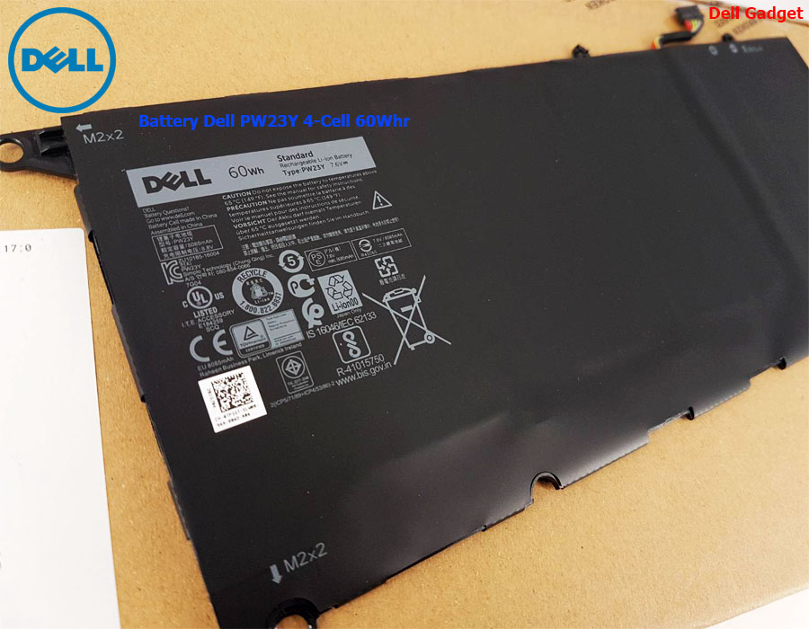 Battery Dell XPS 13 รุ่น 9360, 4-Cell, 60Wh, แบตเตอรี่ Dell PW23Y ของแท้รับประกันศูนย์ Dell Thailand On-site Service