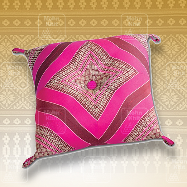 หมอนอิงเจาะกระดุมแต่งมุม 38x38 Cm, Thai Leaning Cushions backrest Khit, Pillow Small 38x38Cm Kapok100%