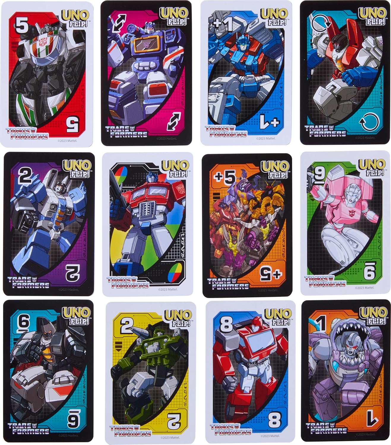UNO Flip Transformers Card Game (Mattel) การ์ดอูโน่ฟลิปทรานฟอร์เมอร์ ลิขสิทธิ์แท้ #HXJ49