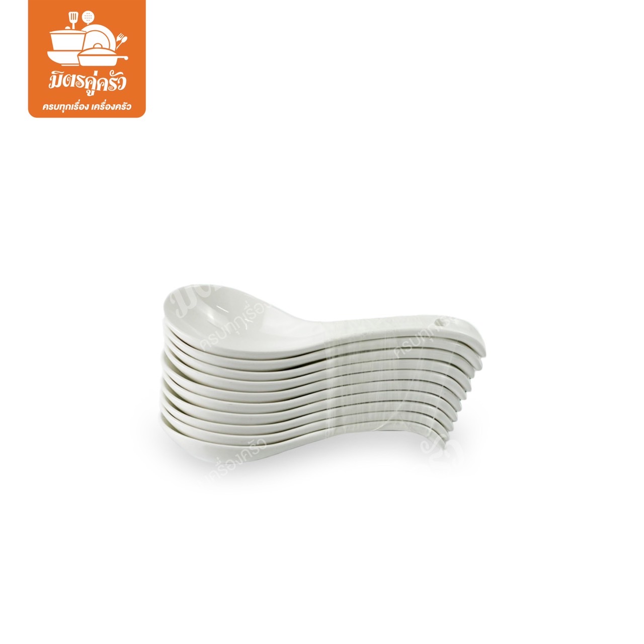 ช้อนเซรามิค (หางงอ) มีรู 17.5 ซม 21401175 EGO