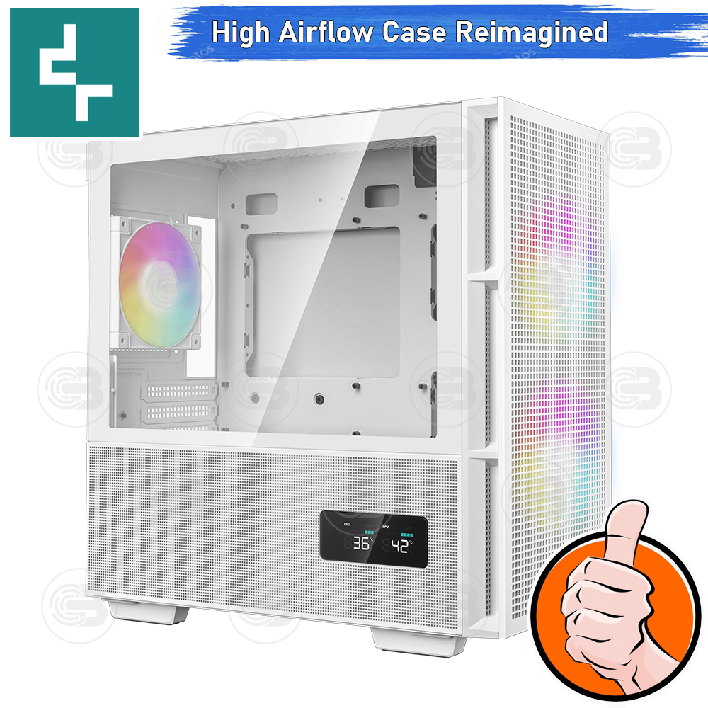 [CoolBlasterThai] DEEPCOOL CH360 WH Digital Micro-ATX High-Airflow PC Case WHITE ประกัน 1 ปี