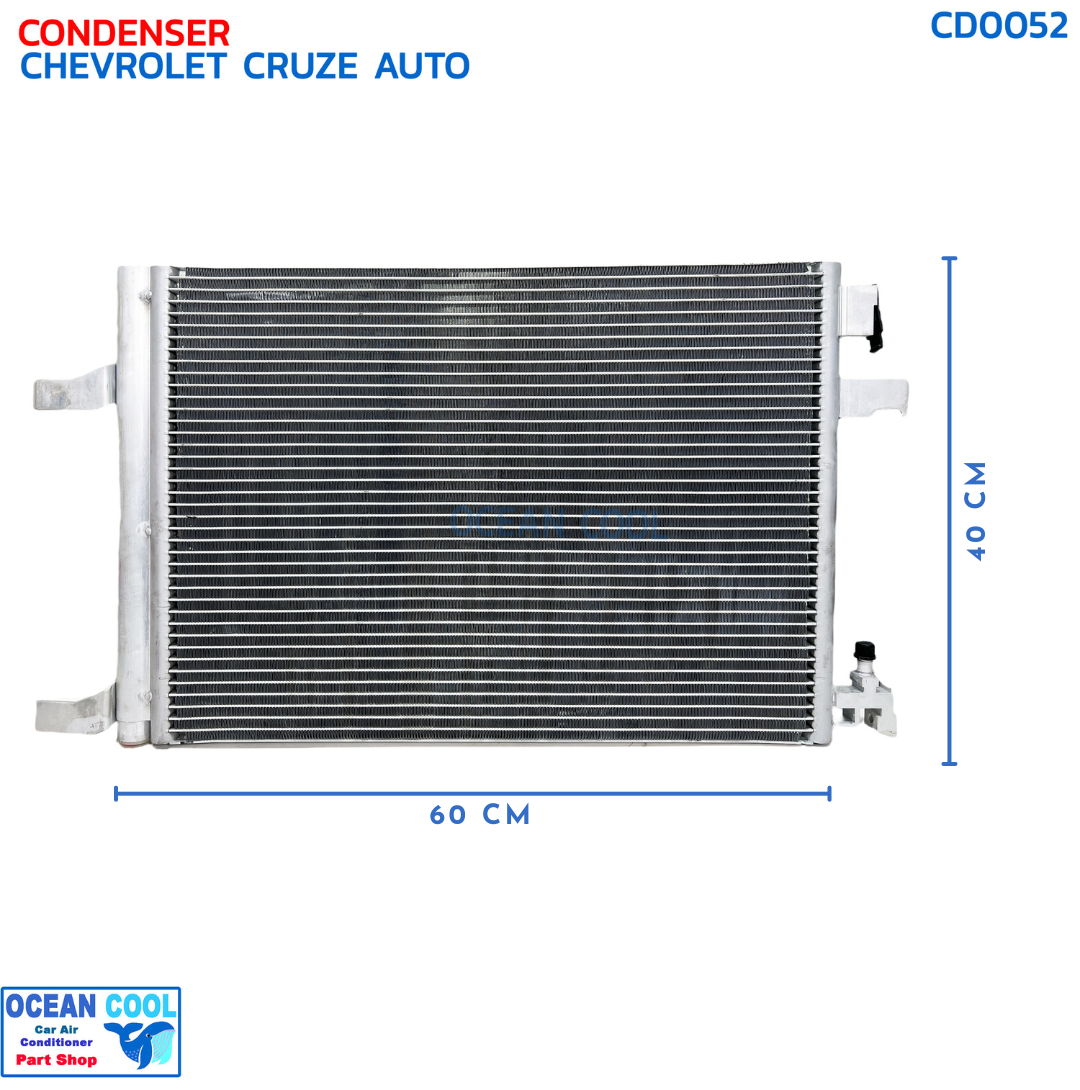 แผงแอร์ เชฟโรเลต ครูซ เกียร์ออโต้ ปี 2010 เครื่อง 1.6 CD0052 COOL GEAR DI447770-59404W CONDENSER CHEVROLET CRUZE AUTO '10 1.6 CC คอยล์ร้อน ครูส รังผึ้ง chev