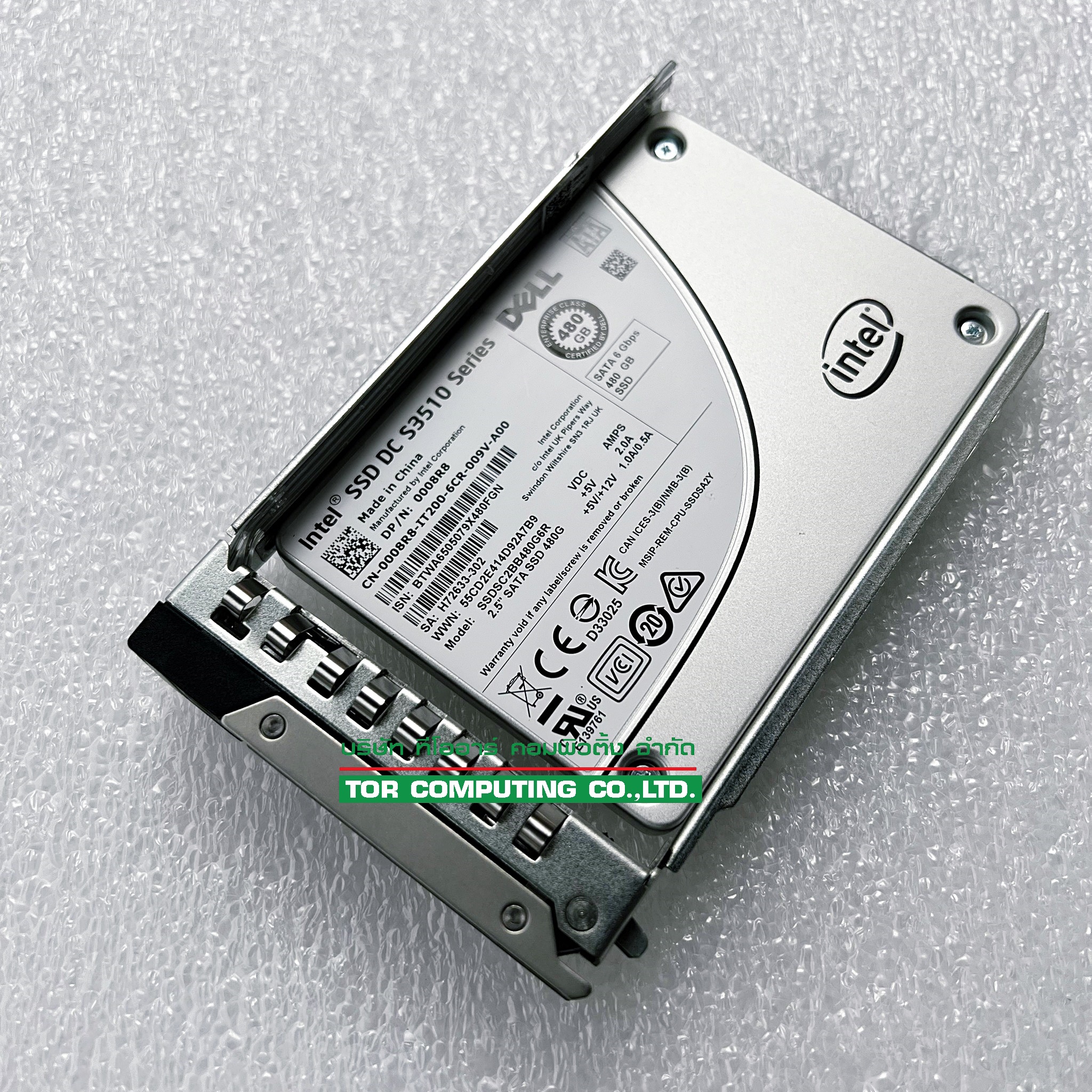 Dell 0008R8 008R8 [TorCompTH Thailand] Dell 480GB 6G 2.5in MLC SATA RI SSD for Gen 14