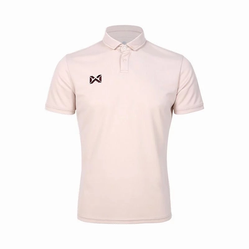 WARRIX PIN POLO Shirt เสื้อโปโล วอริกซ์ แขนสั่น ตัดต่อแบบไหล่ล้ำ สีเบจ FF