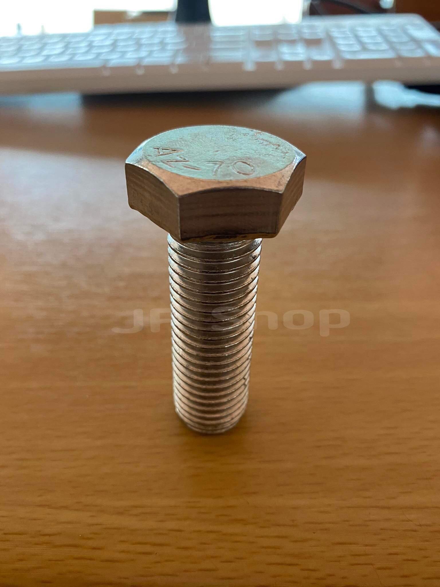 น็อตสแตนเลส201 สกรูหกเหลี่ยม ขนาดM20 น็อตสแตนเลสM20*60มม ราคา/ตัว . #2060