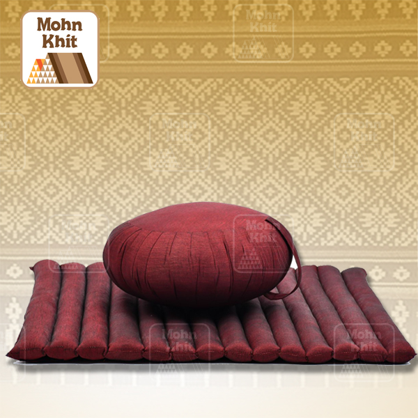 Set หมอนกลมเสื่อระนาดผ้าสีพื้นโยคะ//Dimension round Zafu seat pillow Mattress 69 x 78 x 4.5 cm