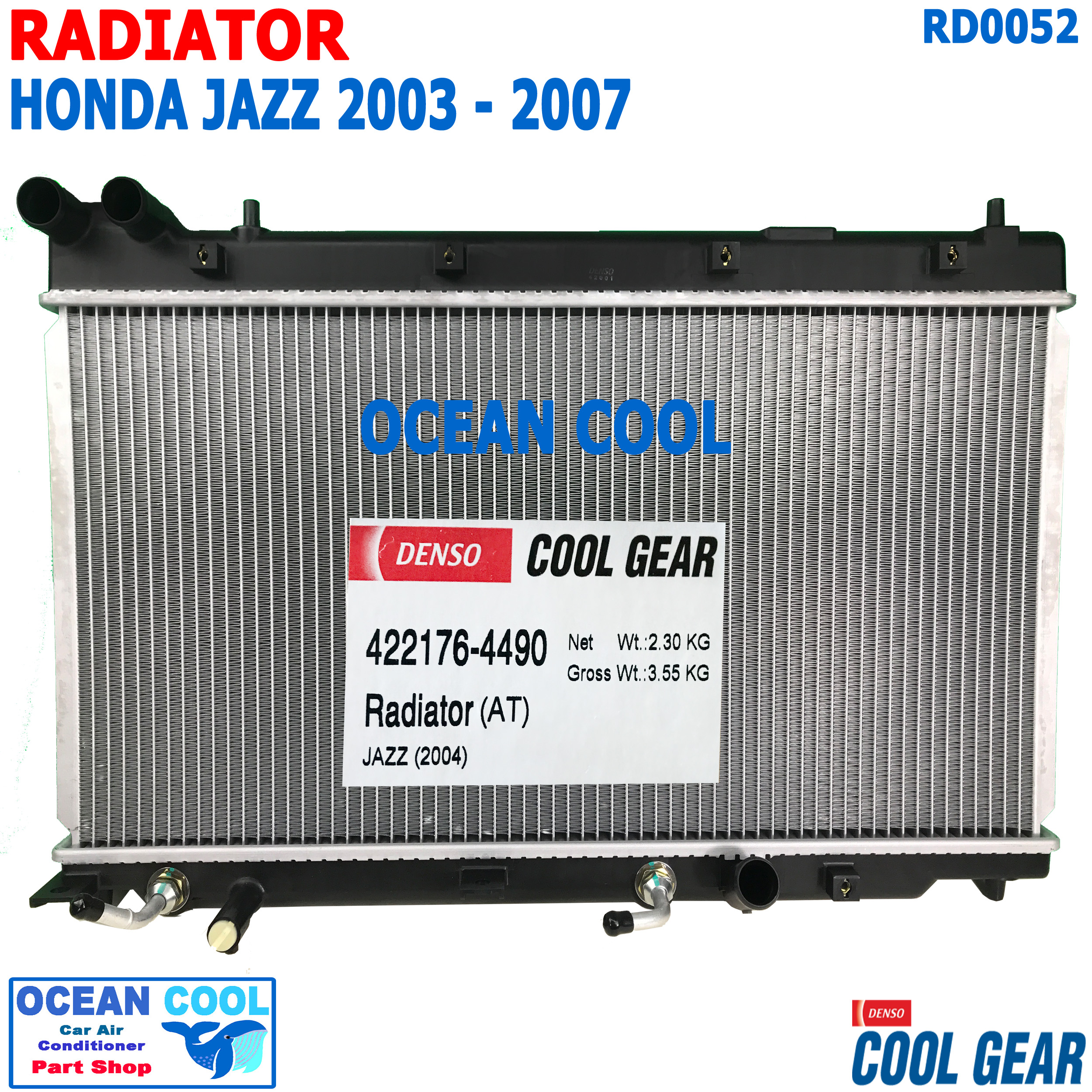 หม้อน้ำ ฮอนด้า แจ๊ส 2003 - 2007 หนา 16มม RD0052 Cool gear แท้ 422176-4490 RADIATOR for Honda Jazz GD Auto ATเกียร์ ออโต้