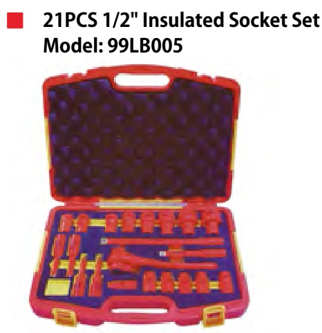 21PCS 1/2" Insulated Socket Set