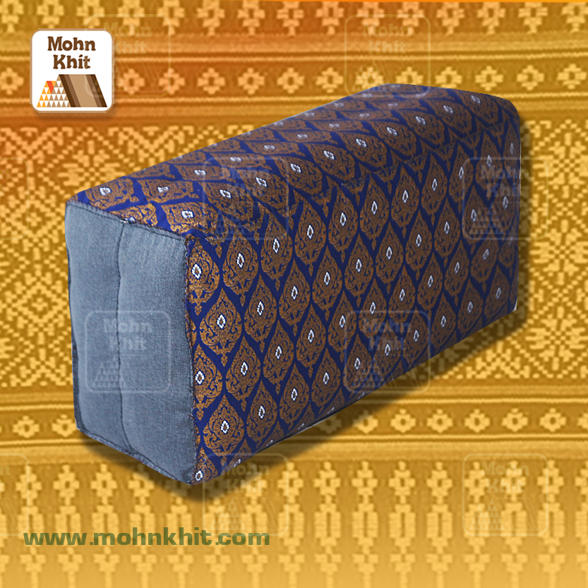 หมอนหนุนผ้าพิมพ์ทอง, ของรับไหว้ ,The original Khit Rectangle health Pillow Thai Bolster Lumber 33x15x10 cm