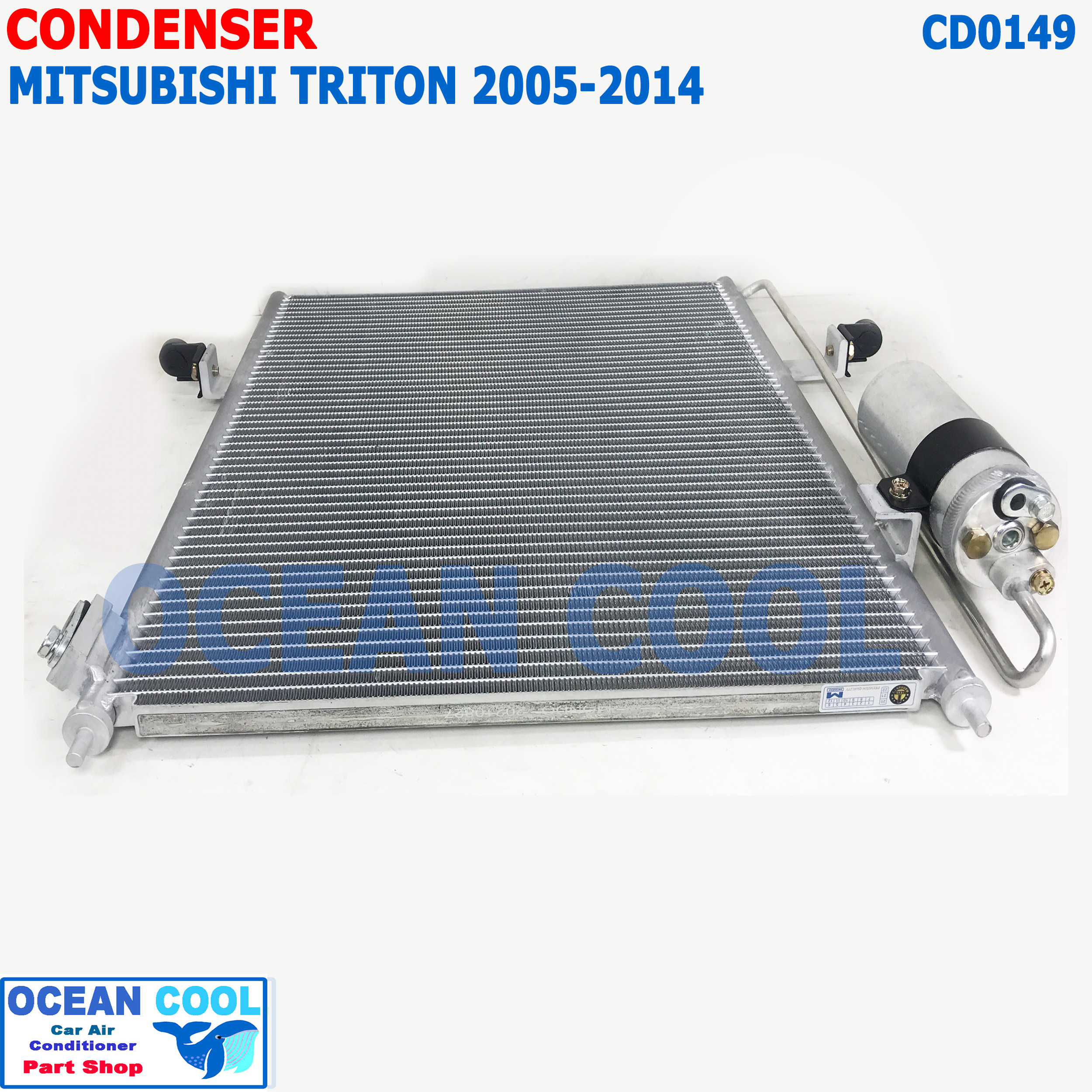 แผงแอร์ มิตซูบิชิ ไทรทัน 2005 - 2015 CD0149 condenser For mitsubishi Triton คอนเดนเซอร์ แผงคอยล์ร้อน มิตซูบิชิ ไตรทัน พ.ศ. 2548 ถึง 2558 อะไหล่ แอร์ รถยนต์