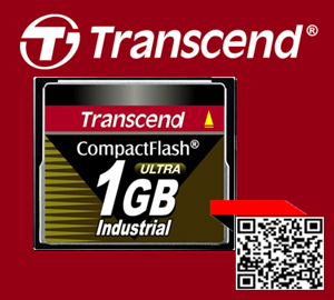 TransCend, Compact Flash Card, CF Card,1Gb,Ultra,Industrial Grade,Industrial Temp,TS1GCF100I