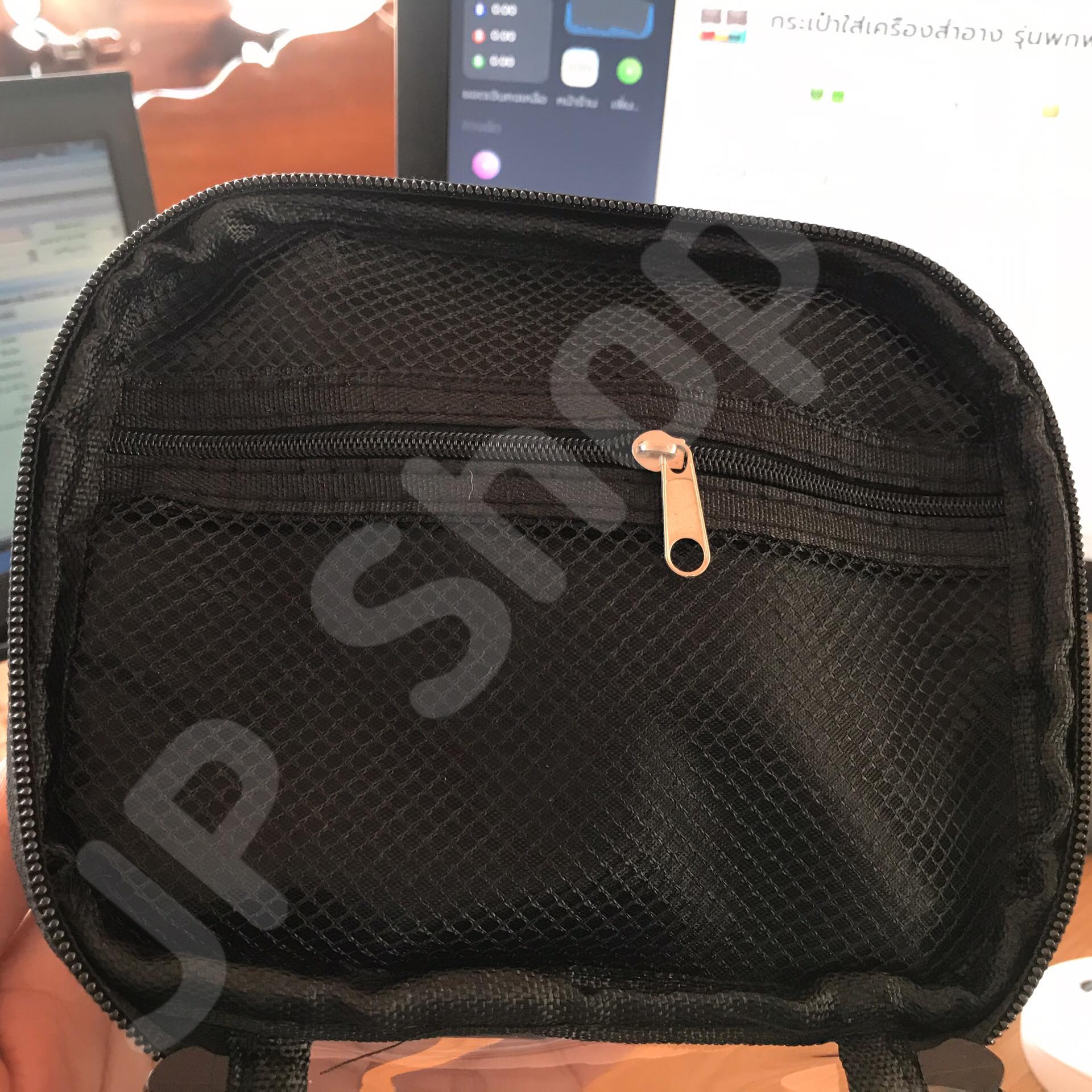 กระเป๋าใส่เครื่องสำอาง ทรงกระบอก สีดำ โปร่งใส ราคา/1 ใบ #0151