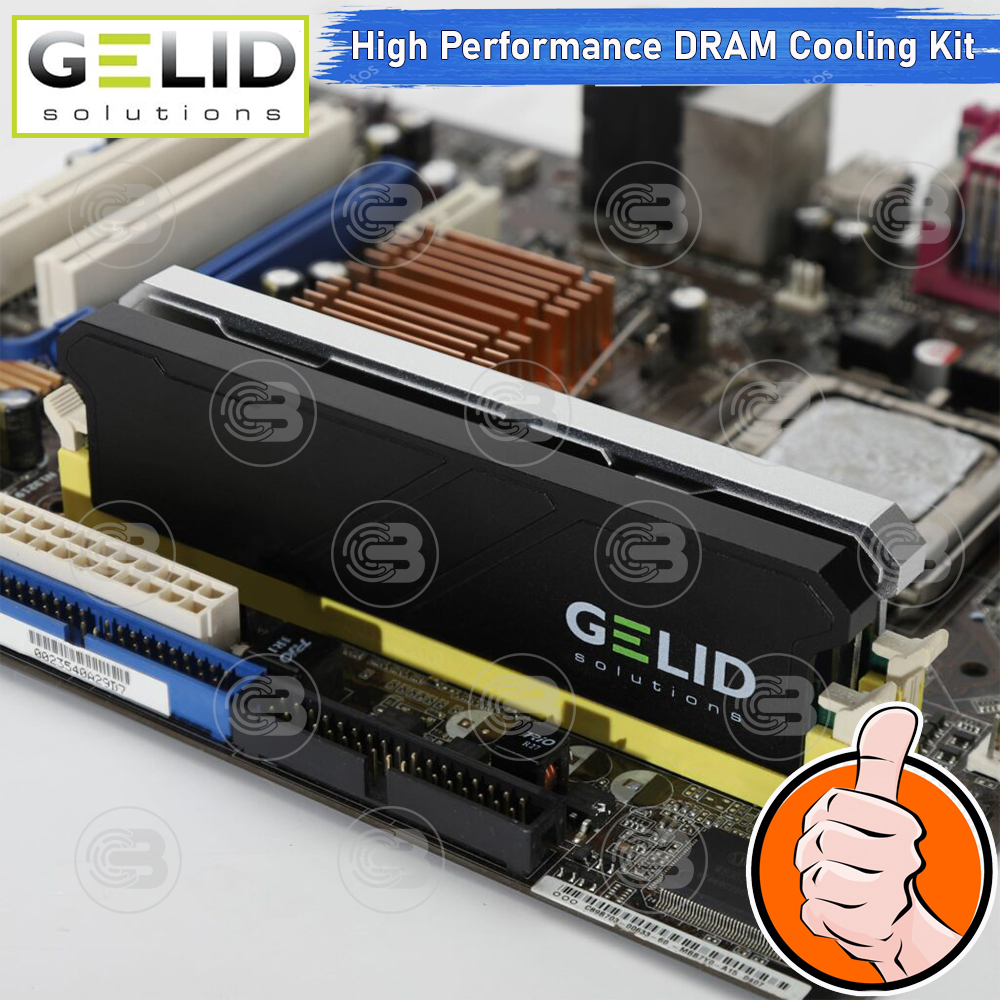 [CoolBlasterThai] GELID IceRock Silver High Performance DDR Cooling Kit Aluminium-Made Supports DDR3/DDR4/DDR5