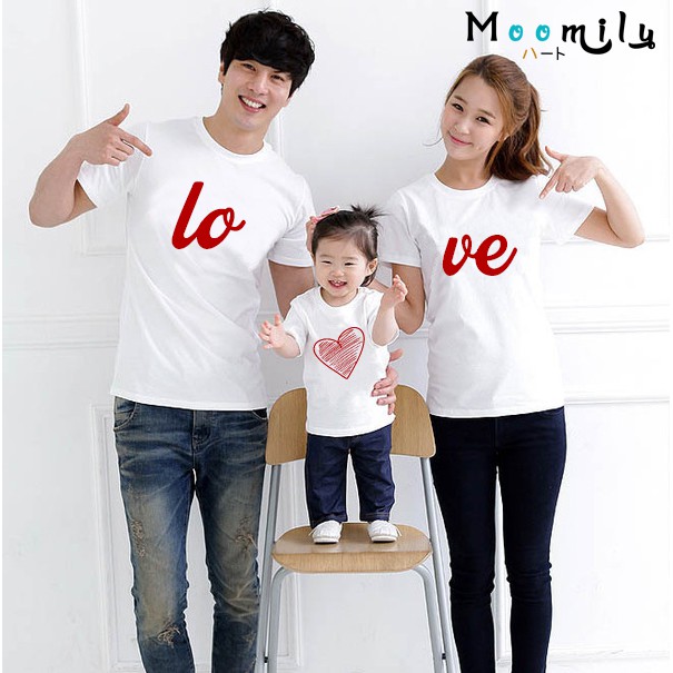 เสื้อพ่อแม่ลูก LOVE ใส่แมทช์กันน่ารักๆค้า เสื้อครอบครัวสีขาว เสื้อท่องเที่ยว เสื้อทีม เสื้อวันสำคัญ MMLLOVE_WH