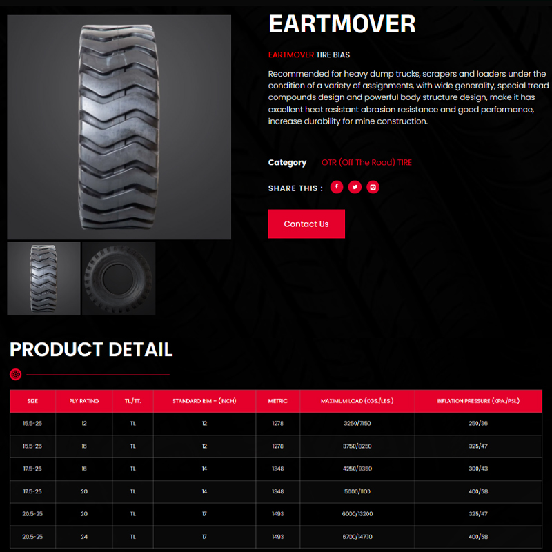 VEE RUBBER 17.5-25 VT201 16PR TL ยางวีรับเบอร์ ยางนอกผ้าใบ 16 ชั้น ยางรถตัก ยางรถดันดิน ยางรถไถ ยางรถเกรด ยางรถแทรกเตอร์