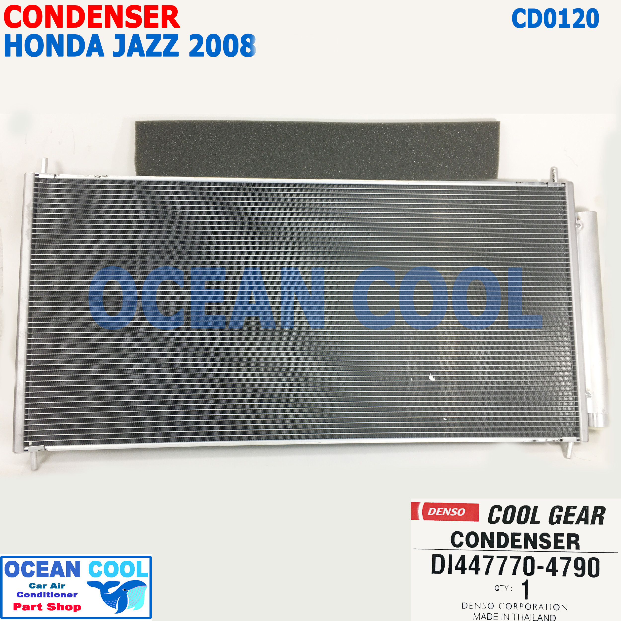 แผงแอร์ ฮอนด้า แจ๊ส 2008 -2012 ฟรีด 2010 มีไดเออร์ CD0120 COOL GEAR แท้รหัส DI447770-4790 Condenser For HONDA JAZZ FREED แผงคอยล์ร้อน คอยล์ร้อน เเจ๊ส