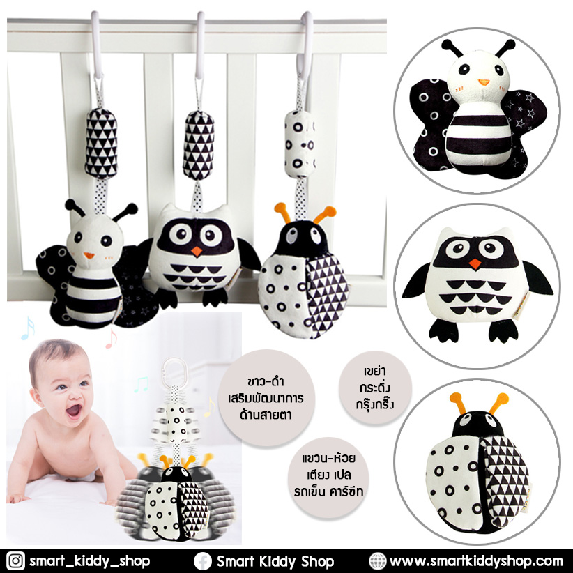โมบายแบบแขวน โมบายกระดิ่ง : Black & White