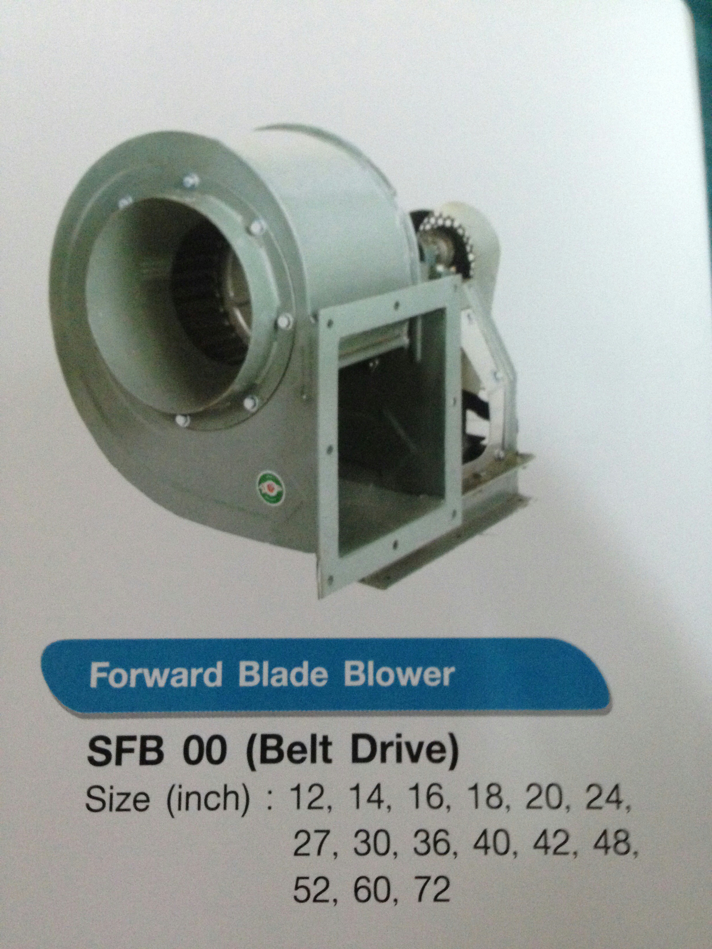 พัดลมโบลเวอร์ แบบเทอร์โบ Belt Drive ( TFB )