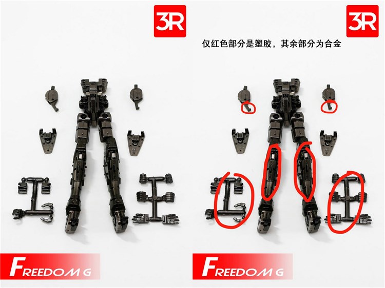 3R Alloy Skeleton MG1/100 Freedom 2.0 โครงในโลหะ