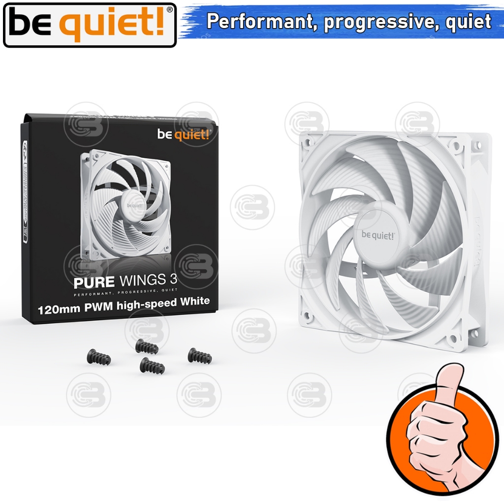 [CoolBlasterThai] Be Quiet Pure Wings 3 120 PWM high-speed White (BL111) PC Fan Case ประกัน 3 ปี