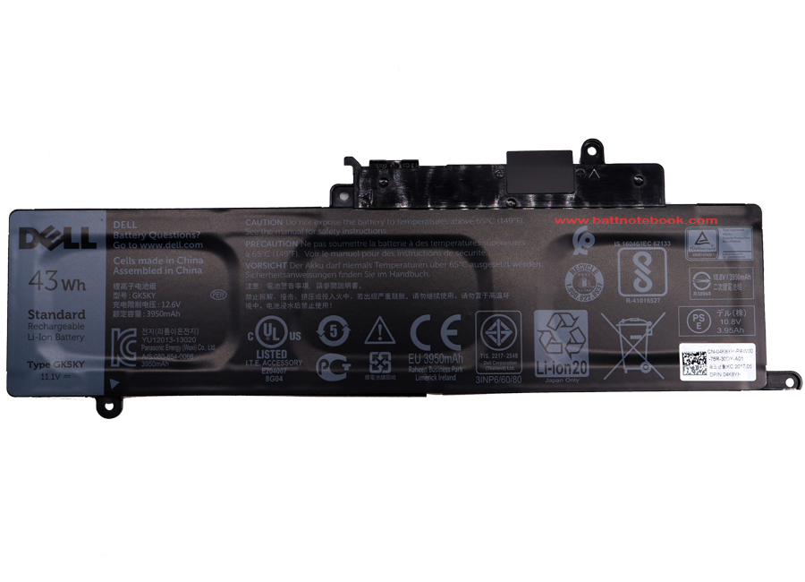 Battery Notebook Dell Inspiron 7568 GK5KY 43Whr แบตเตอรี่ Inspiron 7568 Dell แท้ รับประกันศูนย์ Dell Thailand ราคาถูก