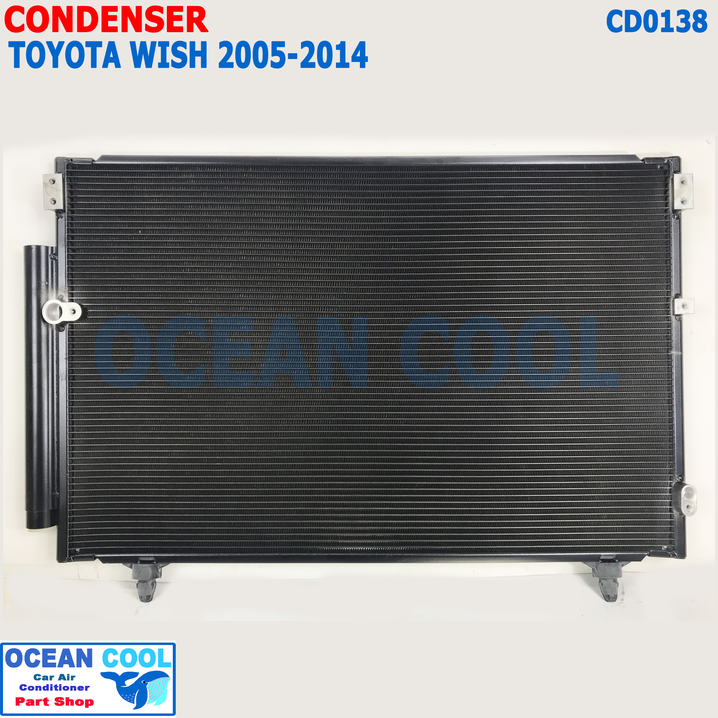 แผงแอร์ โตโยต้า วิช รุ่น 1-2 2005 - 2014 CD0138 CONDENSER FOR TOYOTA WISH 2005 -2014 Wish รังผึ้งแอร์ คอยล์ร้อน อะไหล่ แอร์ รถยนต์