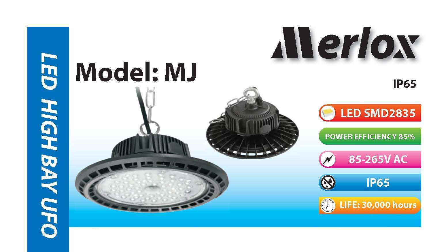 โคมไฮเบย์ LED UFO 200W 20000LM 6500K 60⁰ IP65 MERLOX