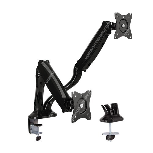 LDT09-C02 series ขาตั้งจอคอม ขายึดจอคอม 2 จอแบบ "Gas Spring structure" สำหรับจอขนาด 13-27 นิ้ว