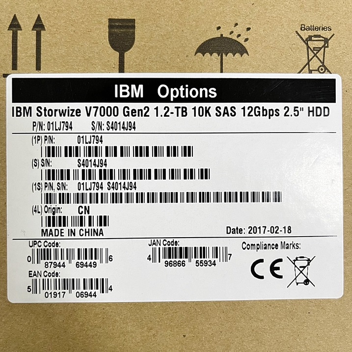 IBM 01LJ794, 01LJ787 [TorCompTH Thailand ขาย จำหน่าย ราคา] IBM 1.2TB 10K 12G SAS 2.5IN SFF HDD V7000 G2