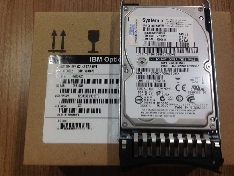NEW, IBM 42D0632 42D0633 [TorCompTH Thailand ขาย จำหน่าย ราคา] IBM 146GB 10K 6G SAS 2.5in HDD for System x