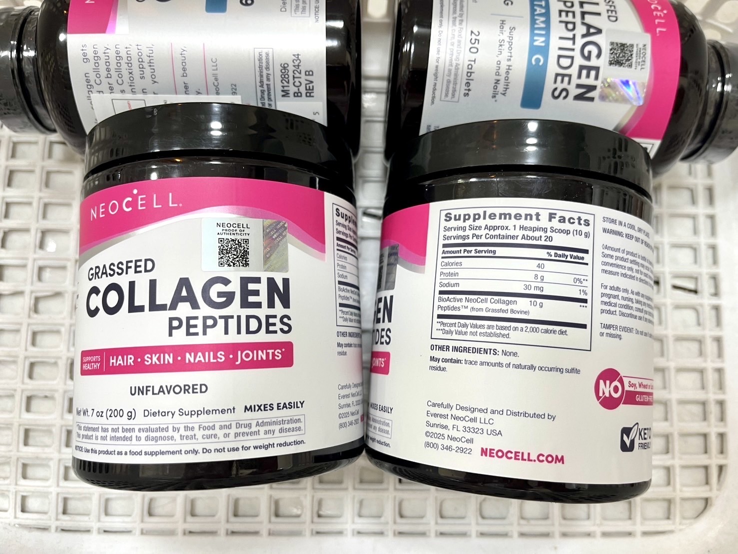 Neocell Grassfed Collagen Peptides Powder Type 1&3 200g. คอลลาเจนแบบผง แพ็คเก็จใหม่ 2025