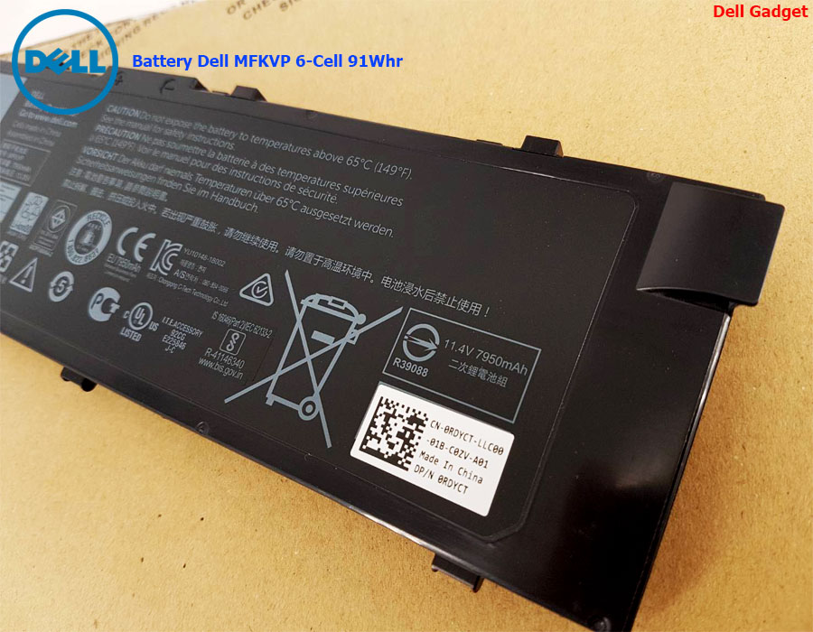 Battery Dell Precision 17 รุ่น 7710, 7720, 6-Cell, 91Whr แบตเตอรี่ MFKVP ของแท้รับประกันศูนย์ Dell Thailand On-site Service