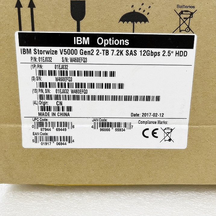 New,IBM 01EJ032 01AC599 [TorCompTH Thailand ขาย จำหน่าย ราคา] IBM 2TB 7.2K 12G NL SAS 2.5in HDD for V5010/V5030, V5000 Gen2