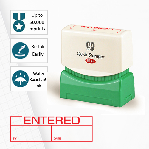 SANBY ตรายางสำเร็จรูป หมึกในตัว รุ่น QUICK STAMPER (M) E5R [ENTERED]