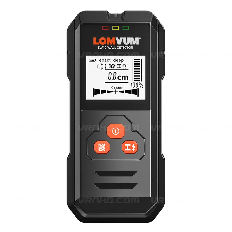 LOMVUM LW10 เครื่องสแกนพื้นผิวใต้ผนัง สำหรับตรวจหาวัตถุ และความลึกของวัตถุประเภท เหล็ก ไม้ และสายไฟ แบบมีเสียงเตือน!!!