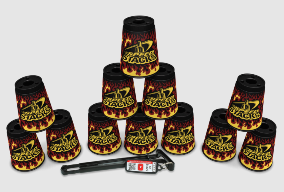 แก้วสแต็ครุ่น Premium (ลายไฟ) Black Goblet of Fire (Speed Stacks) - WSSA APPROVED