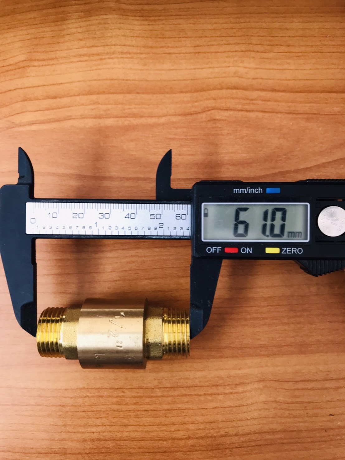 เช็ควาล์วทองเหลือง ขนาด 1/2 นิ้ว เกลียวนอก-นอก ( Brass Check Valve 1/2 inch Male-Male Thread ) #0007