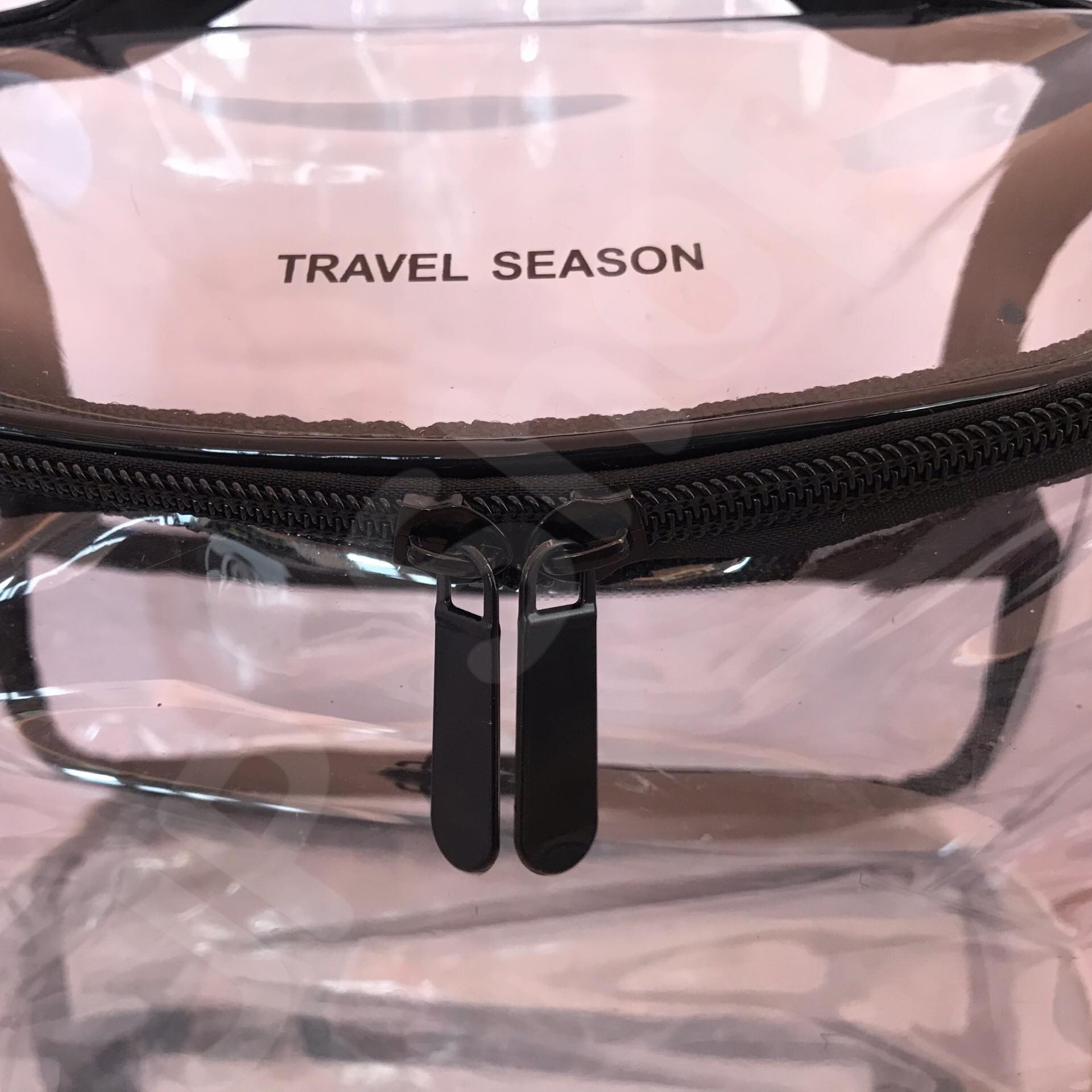 กระเป๋าใส่เครื่องสำอาง รุ่นพกพา สีดำ โปร่งใส ราคา/1 ใบ #00118