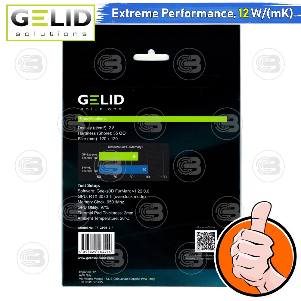 [CoolBlasterThai] GELID GP-EXTREME Thermal Pad 120x120x2.5 mm./12.0 W/mK (TP-GP01-S-F)