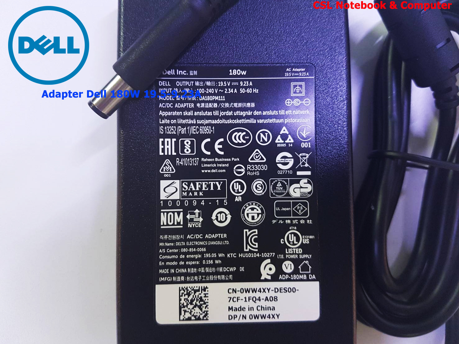 Adapter โน๊ตบุ๊ค Dell Inspiron 5551 7558 5755 5555 แท้ สายชาร์จ Dell 5551 7558 5755 5555 180W แท้ รับประกันศูนย์ Dell Thailand ราคา พิเศษ