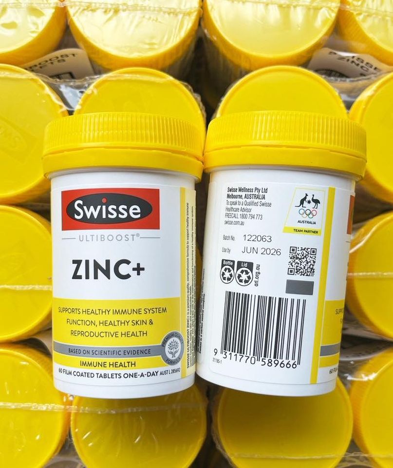 Swisse Ultiboost Zinc + ขนาด 60 เม็ด อาหารเสริมสังกะสี