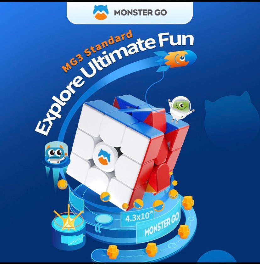 รูบิค Monster Go EDU GAN 3x3 M Cube Rubik รูบิคของเล่นสำหรับเด็ก เสริมพัฒนาการ #1499