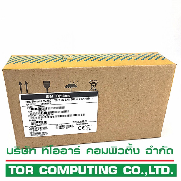 NEW, IBM 00Y2511 00Y2434, 2072-ACLT [TorCompTH Thailand ขาย จำหน่าย ราคา] IBM 1TB 7.2K 6Gb 2.5in Near Line SAS HS HDD for V3700