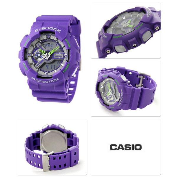 CASIO G-Shock นาฬิกาข้อมือผู้ชาย สีม่วง สายเรซิ่น รุ่น GA-110DN-6ADR