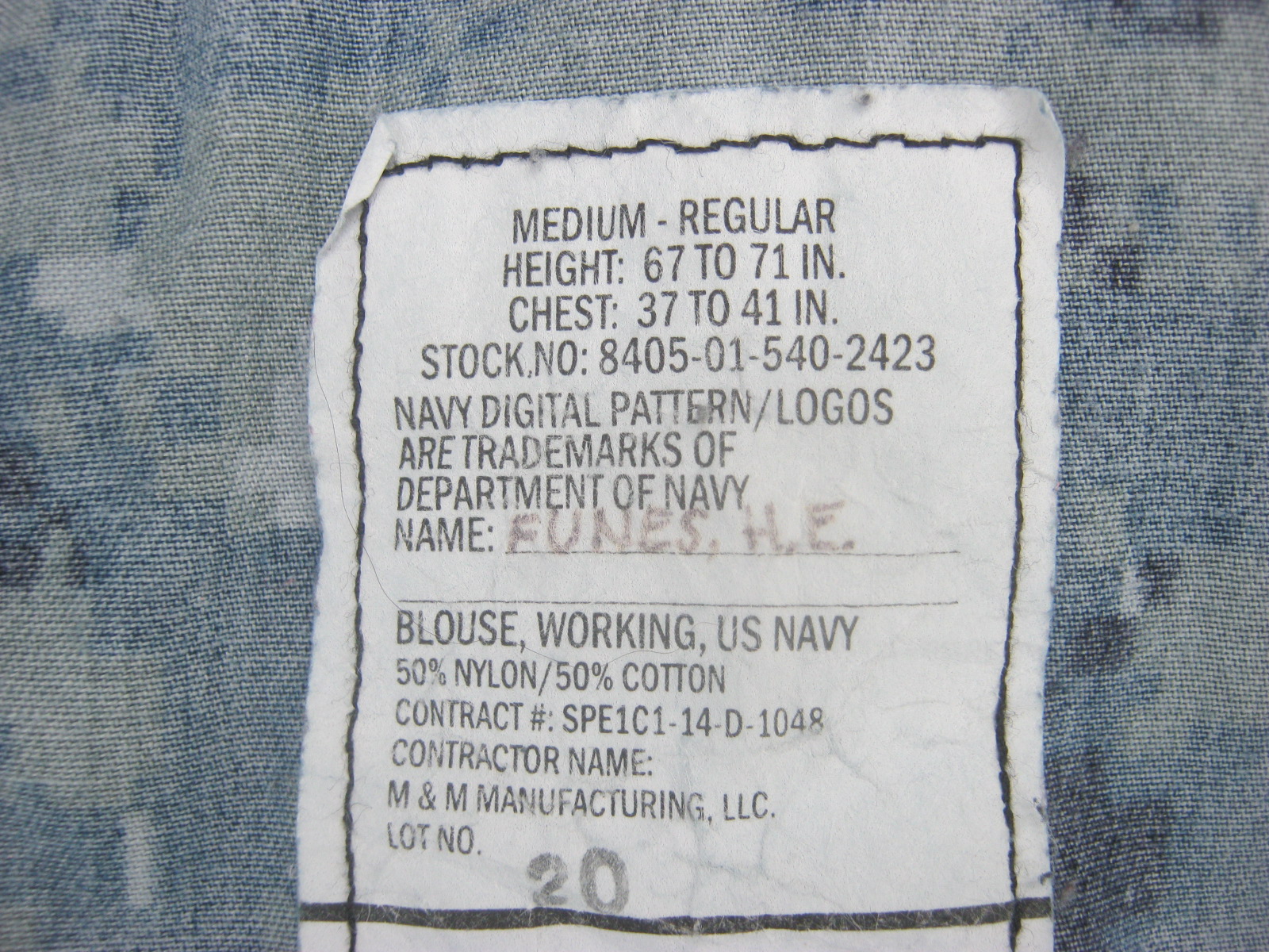 เสื้อทหารเรือสหรับ เนื้อผ้าพิเศษ 2014