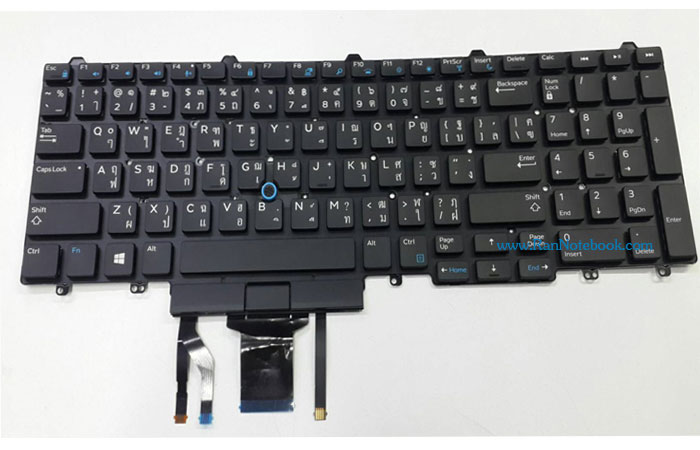Keyboard Dell Precision 3510 3530, คีย์บอร์ด มีไฟ Backlit แป้นพิมพ์ Thai/Eng Dell Precision 5WKKW ของแท้รับประกันศูนย์ Dell Thailand On-site Service