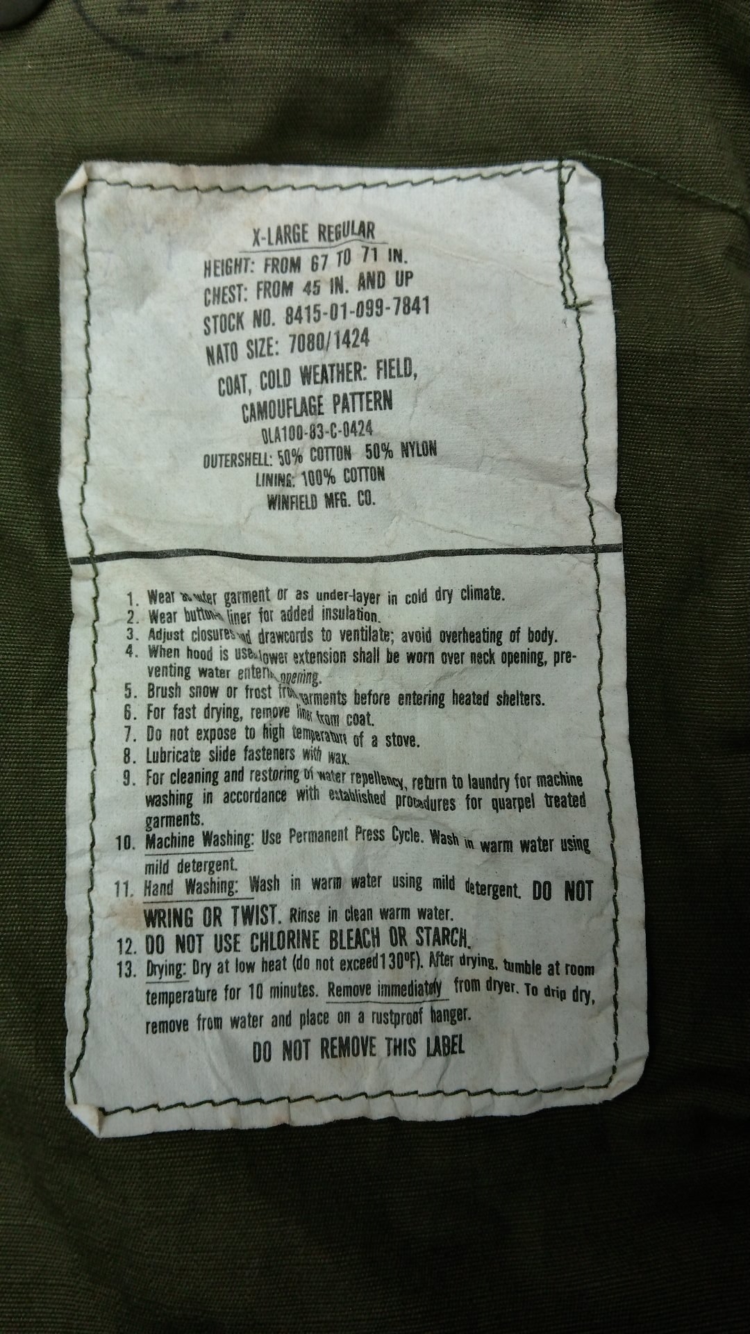 เสื้อM65 Class2 woodland X-L R