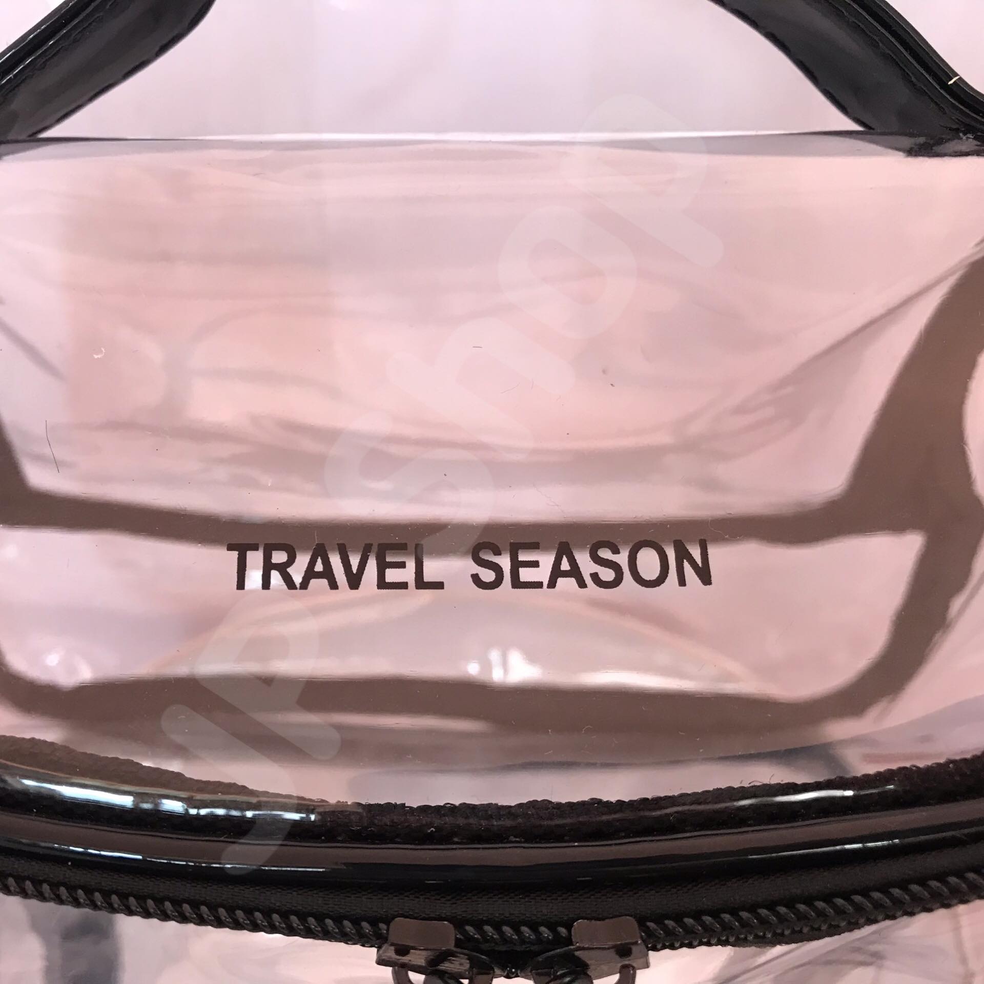 กระเป๋าใส่เครื่องสำอาง รุ่นพกพา สีดำ โปร่งใส ราคา/1 ใบ #00118