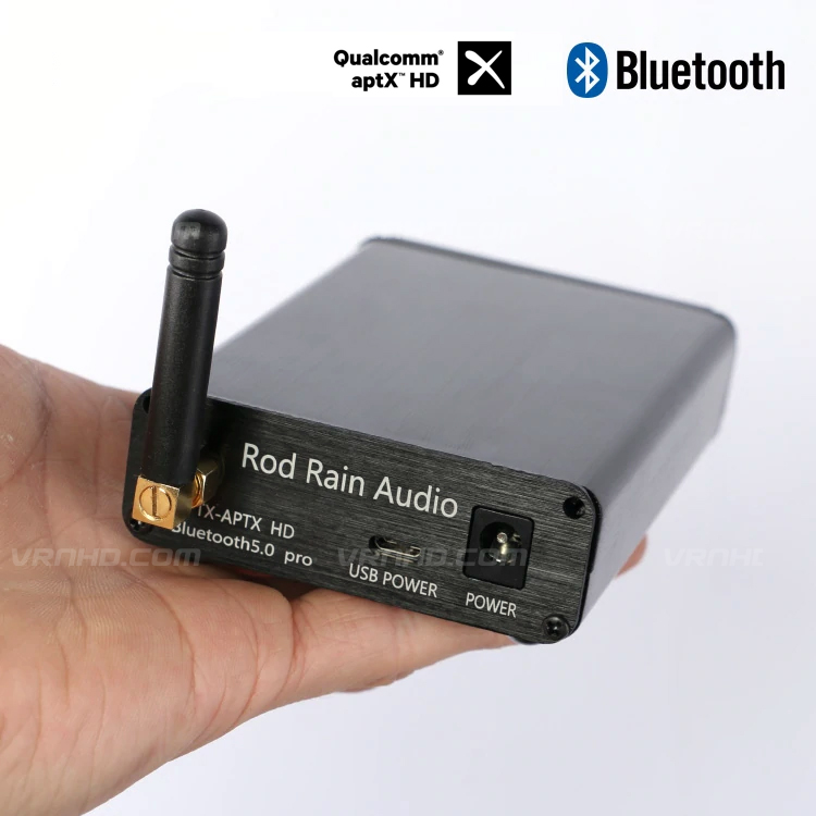 เครื่องรับสัญญาน Bluetooth V5.0+DAC 32-bit 384kHz ชิป CSR8675+PCM5102A รองรับ atpx-HD, 2ch RCA pre-out+3.5(mm)